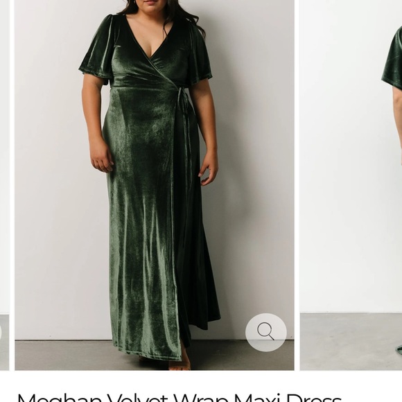 Baltic Born Velvet Wrap Maxi Dress - Green - Picture 1 of 4